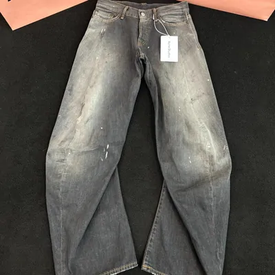 Jeans and denim on sale through the catalogue: Acne Studios Wide Leg Distressed Denim Jeans